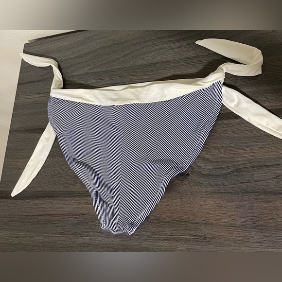 Vacanze Italiane Blue and White Embroidered Striped Halter Bikini - Picture 6 of 10